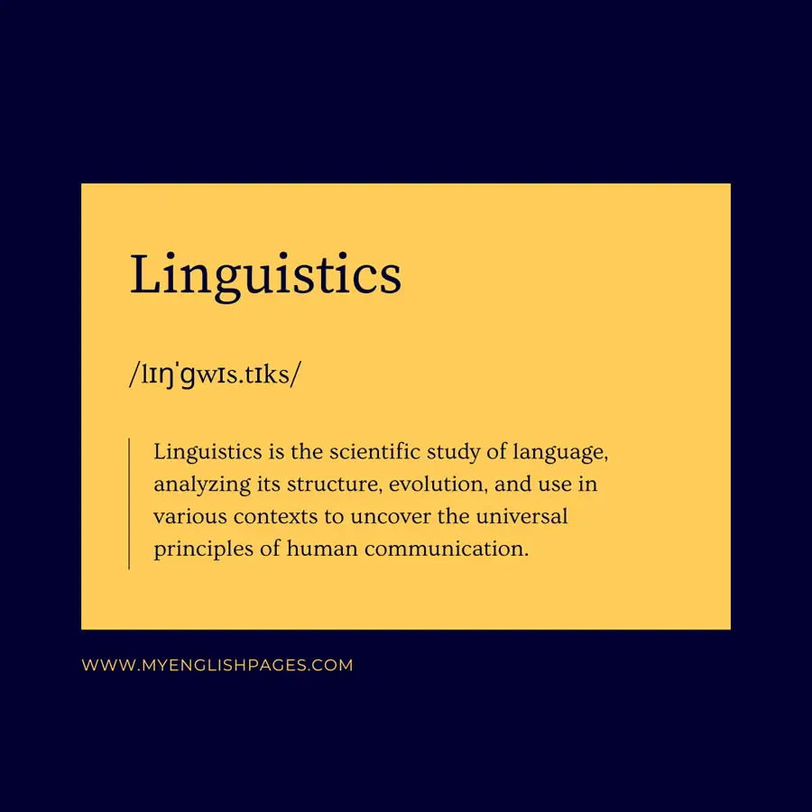 What is Linguistics (An Illustration of a Definition of Linguistcs)