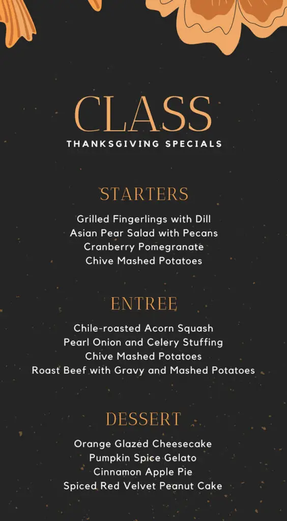 Thanks giving menu (activity)