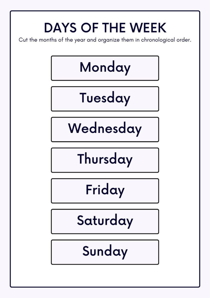Days of The Week Worksheet
