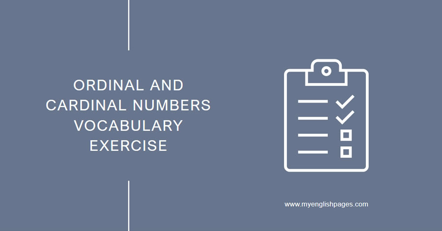 Ordinal And Cardinal Numbers Vocabulary Exercise