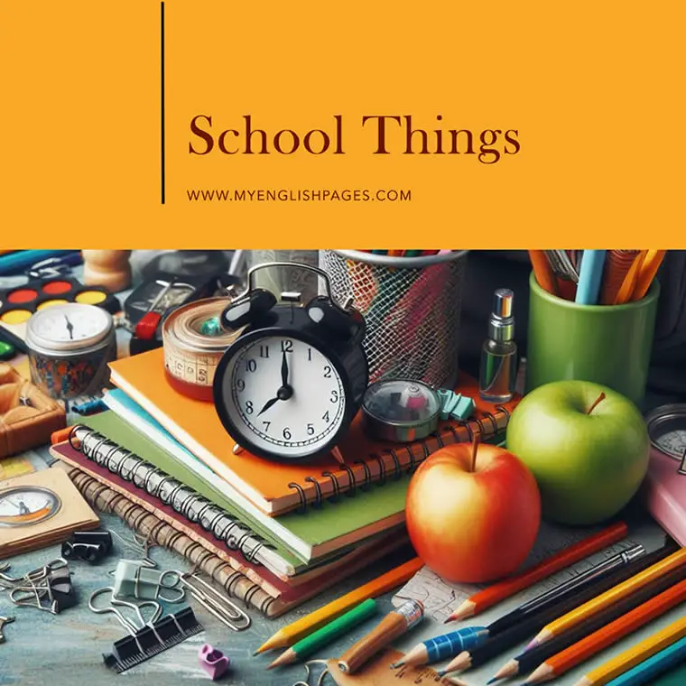 List Of School Things Vocabulary