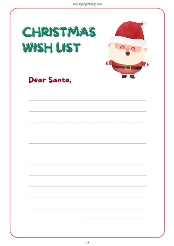 Christmas Activities: A Letter To Santa Claus