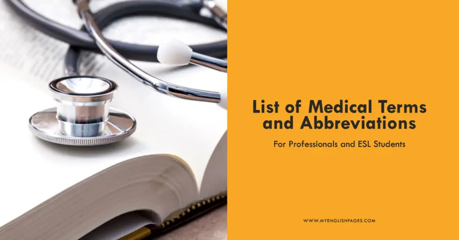 List of Medical Terms and Abbreviations in English