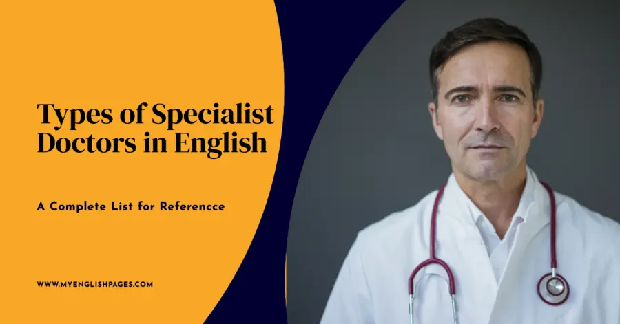 Types of Specialist Doctors in English